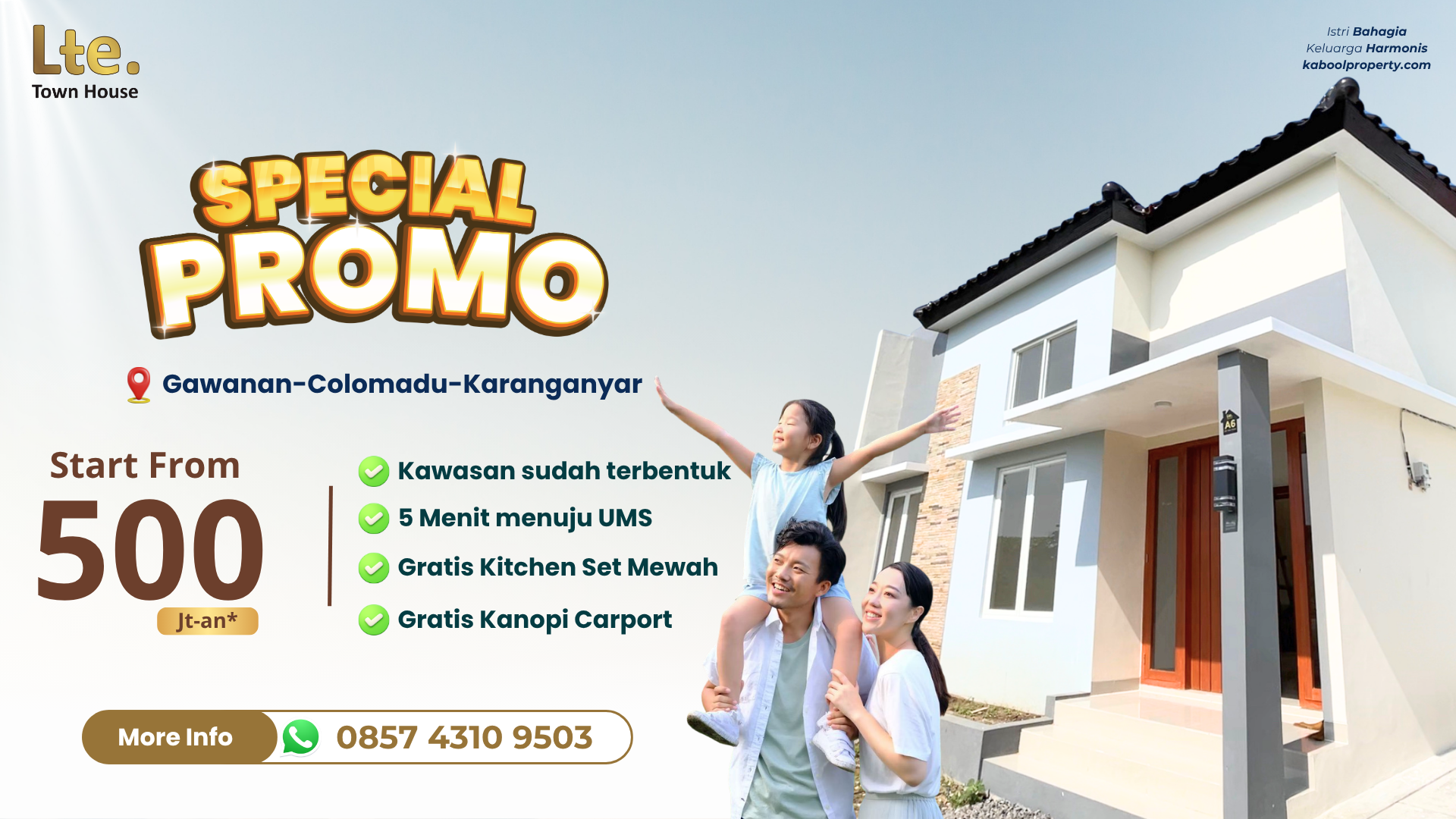 Promo lte townhouse colomadu bulan april